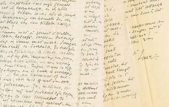 ROLAND HOLST, A. - Zes handgeschreven brieven aan 'Lieve Annie [Roland Holst-de Meester]' en een handgeschreven gelegenheidsgedicht.