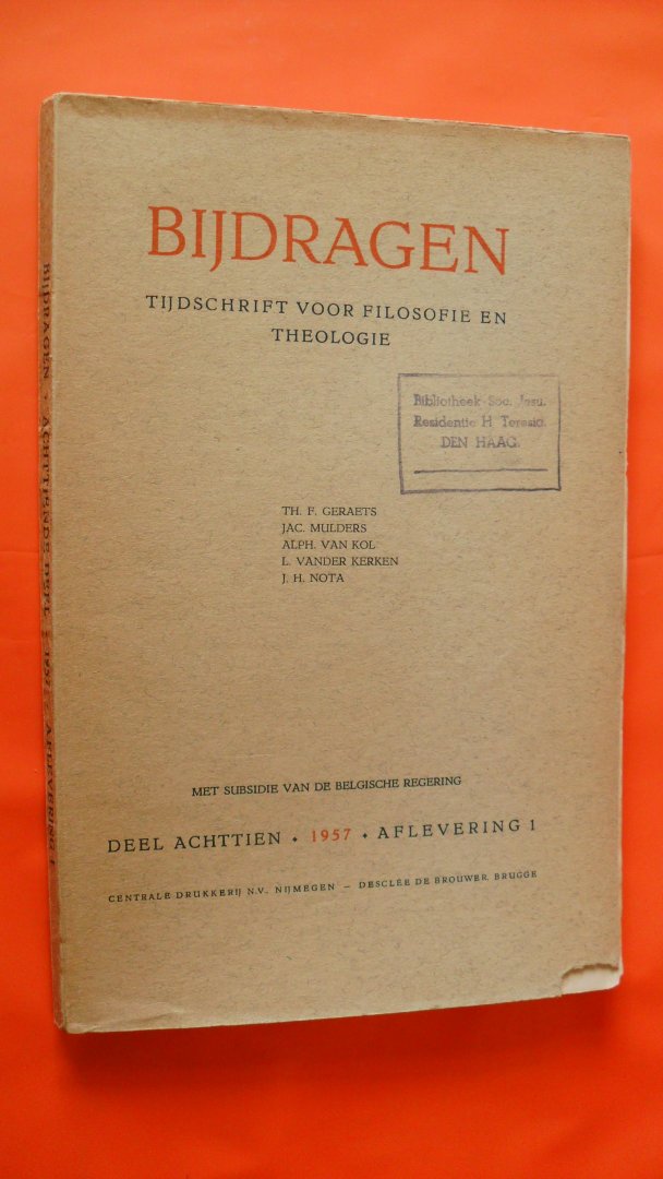 geraerts/ mulders/ van kol e.a. - Bijdragen tijdschrift voor Philosophie en Theologie ofwel  Filosofie en Theologie