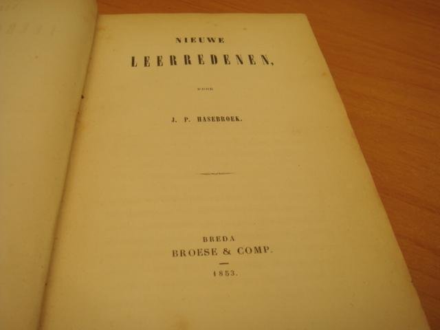 Hasebroek, J.P - Nieuwe leerredenen