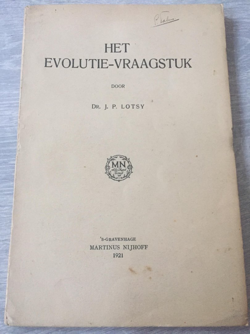 Lotsy - Het evolutie vraagstuk