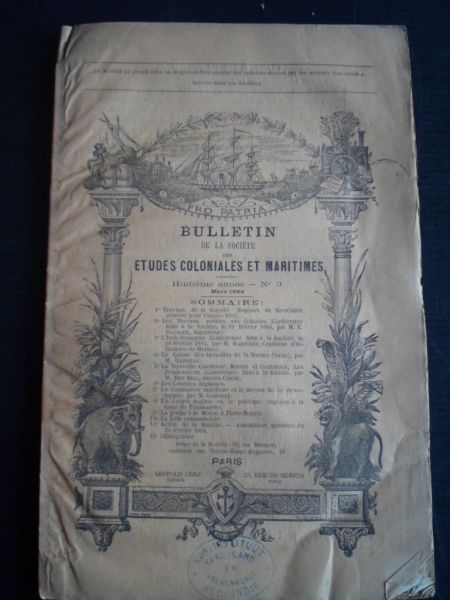  - Bulletin de la Societe des Etudes Coloniales et Maritimes