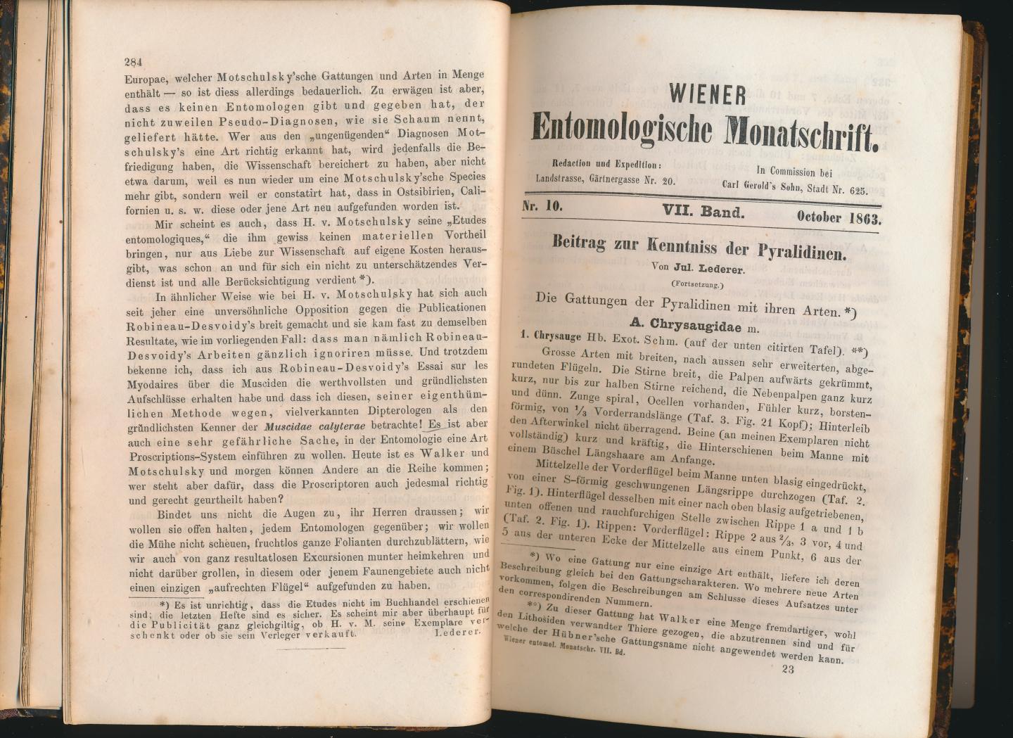 Red. - Wiener Entomologische Manatschrift 1863