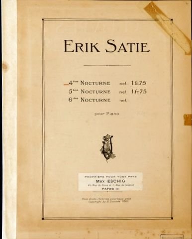 Satie, Erik: - 4ème Nocturne. Pour piano.