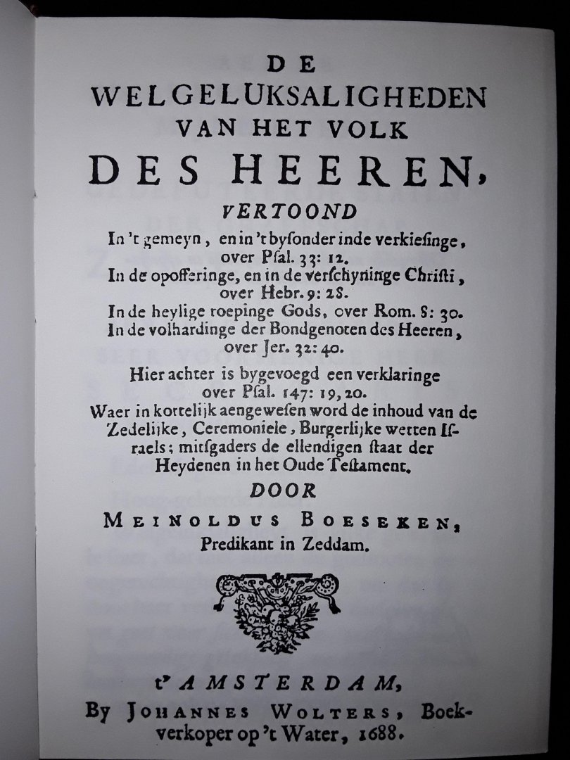 Boeseken, Meinoldus - De welgeluksaligheden van het volk des Heeren