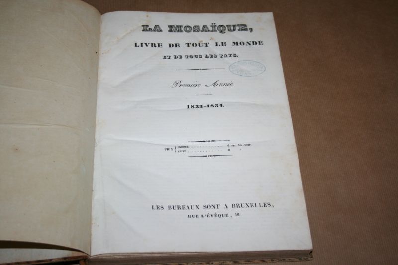  - La Mosaïque -- Livre de tout le monde -- 1833 - 1834  (eerste jaargang)