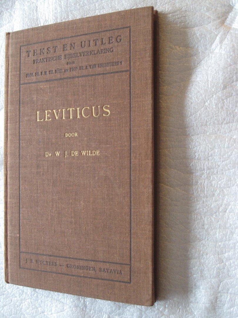 Wilde, Dr. W.J. de - Leviticus