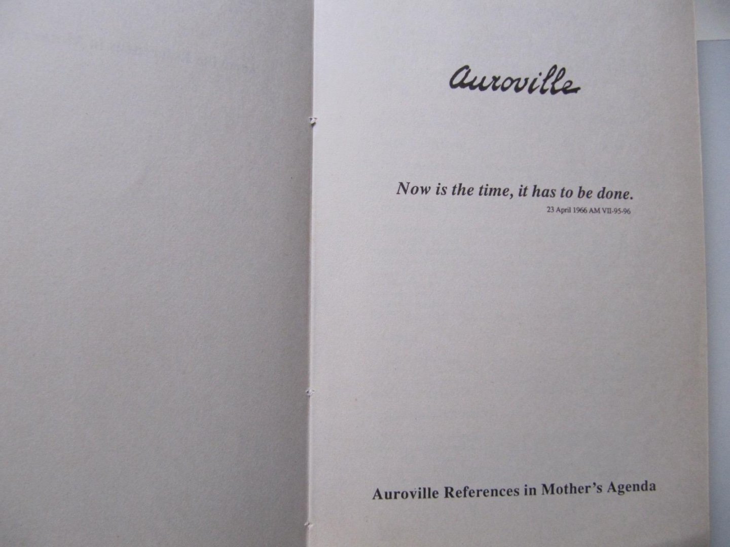 Redactie Auroville - Auroville References in Mother's Agenda