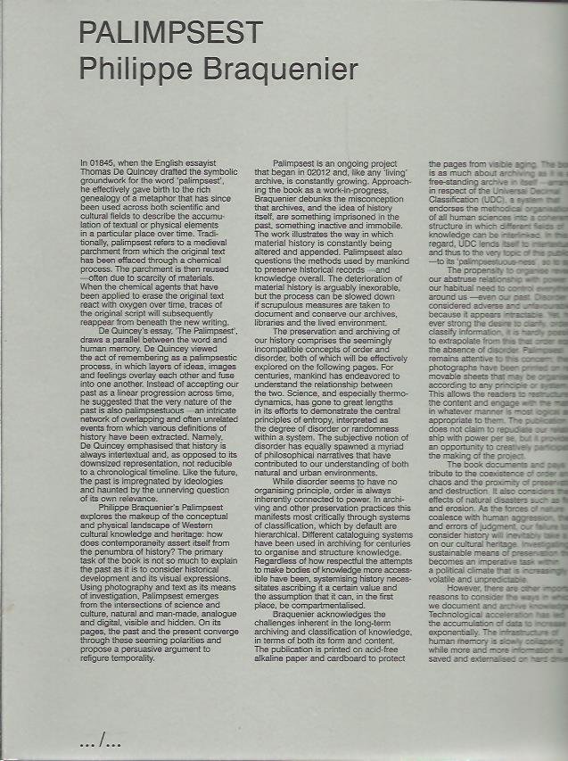 BRAQUENIER, Philip - Philip Braquenier - Palimpset.