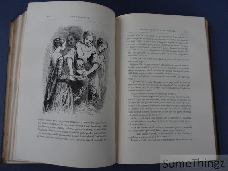 Miguel de Cervantes Saavedra / Lucien Biart (adapt.) et Tony Johannot (ills.). - Don Quichotte de la Manche. Edition spéciale a l'usage de la jeunesse par Lucien Biart. Illustrée de 316 dessins par Tony Johannot.