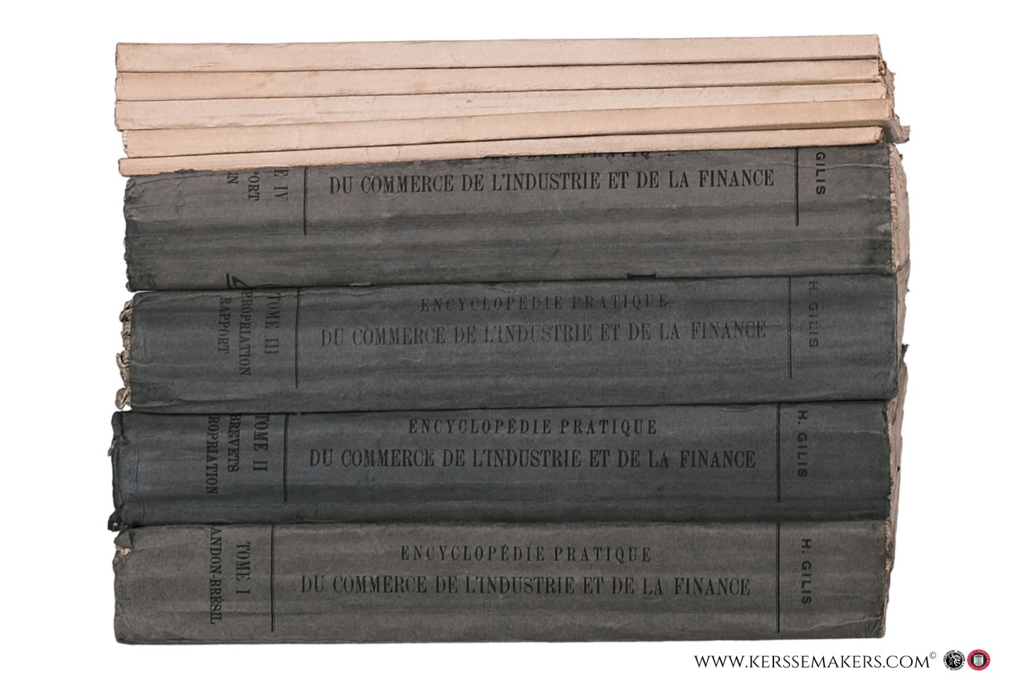 Gilis, H. (ed.). - Encyclopédie pratique du commerce, de l'industrie et de la finance. (4 tomes et 1 tome Supplément en 5 fascicules).