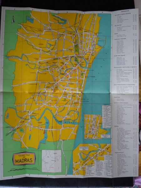 Folder - Madras, India, + plattegrond Madras