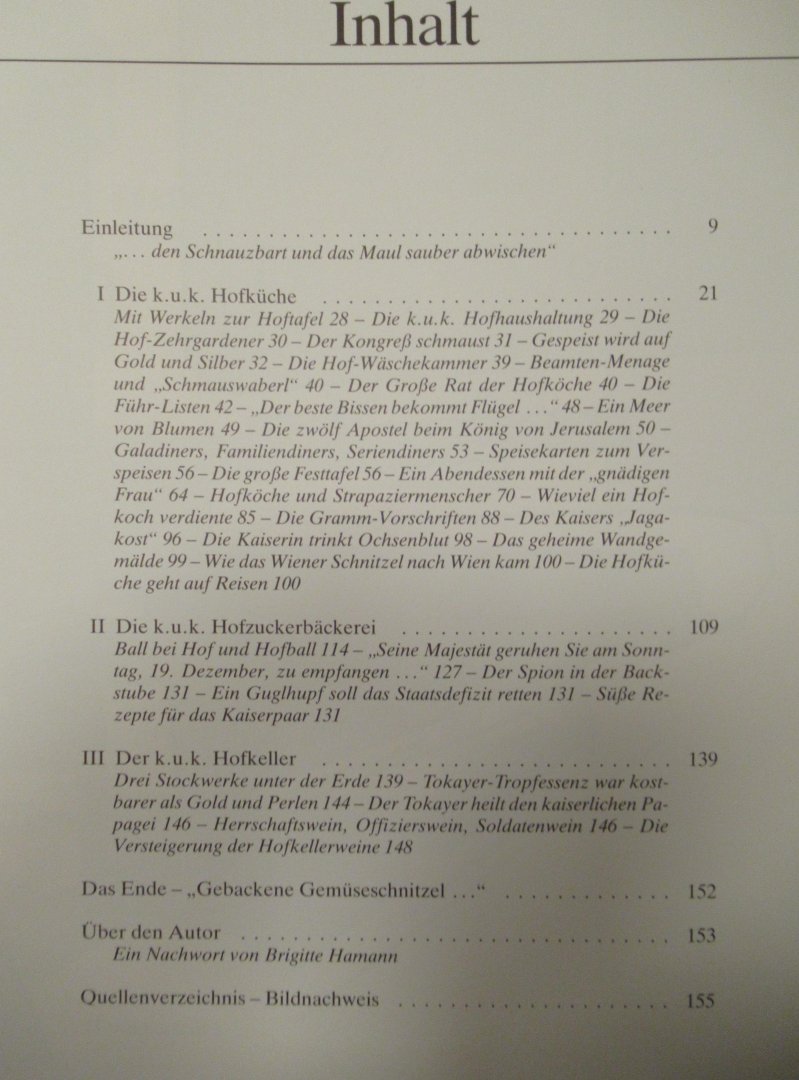 Cachee, Josef - Die Hofkuche des Kaisers