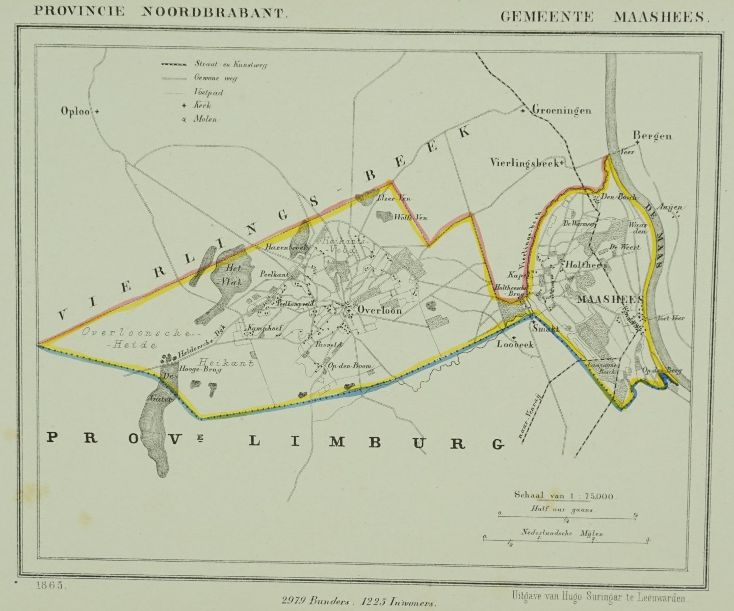 Kuyper, J. - Gemeentekaart Gemeente Maashees - Kuyperkaartje