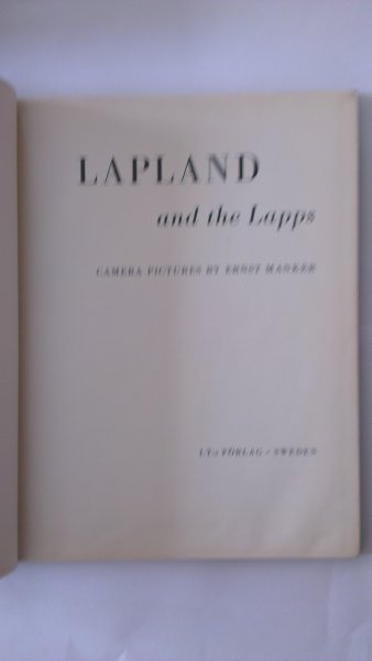 Manker, Ernst - Lapland and the Lapps