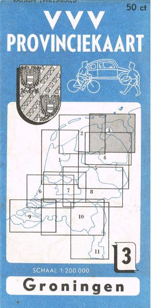 VVV - VVV provinciekaart Groningen. - Schaal 1:200.000