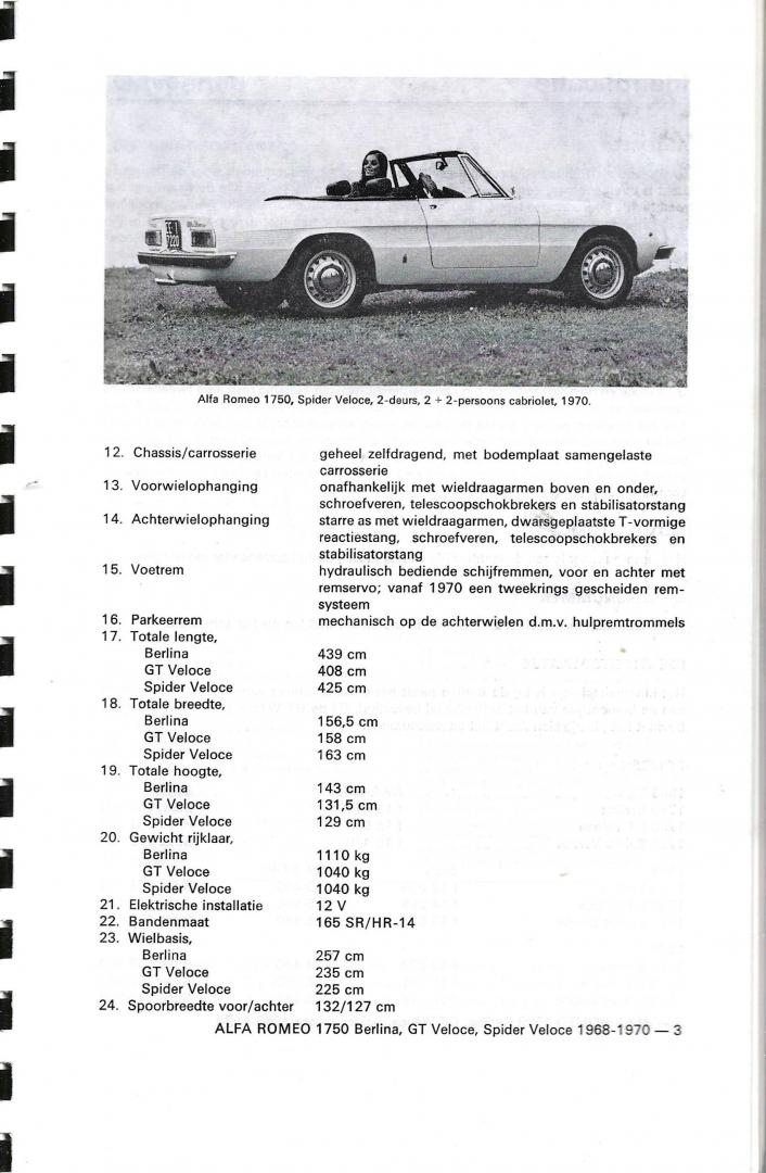 P.Olyslager - Alfa Romeo Berlina , Veloce en Spider 1968-1970