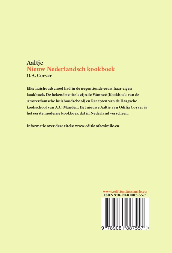 Corver, O.A. - Aaltje / nieuw Nederlandsch kookboek