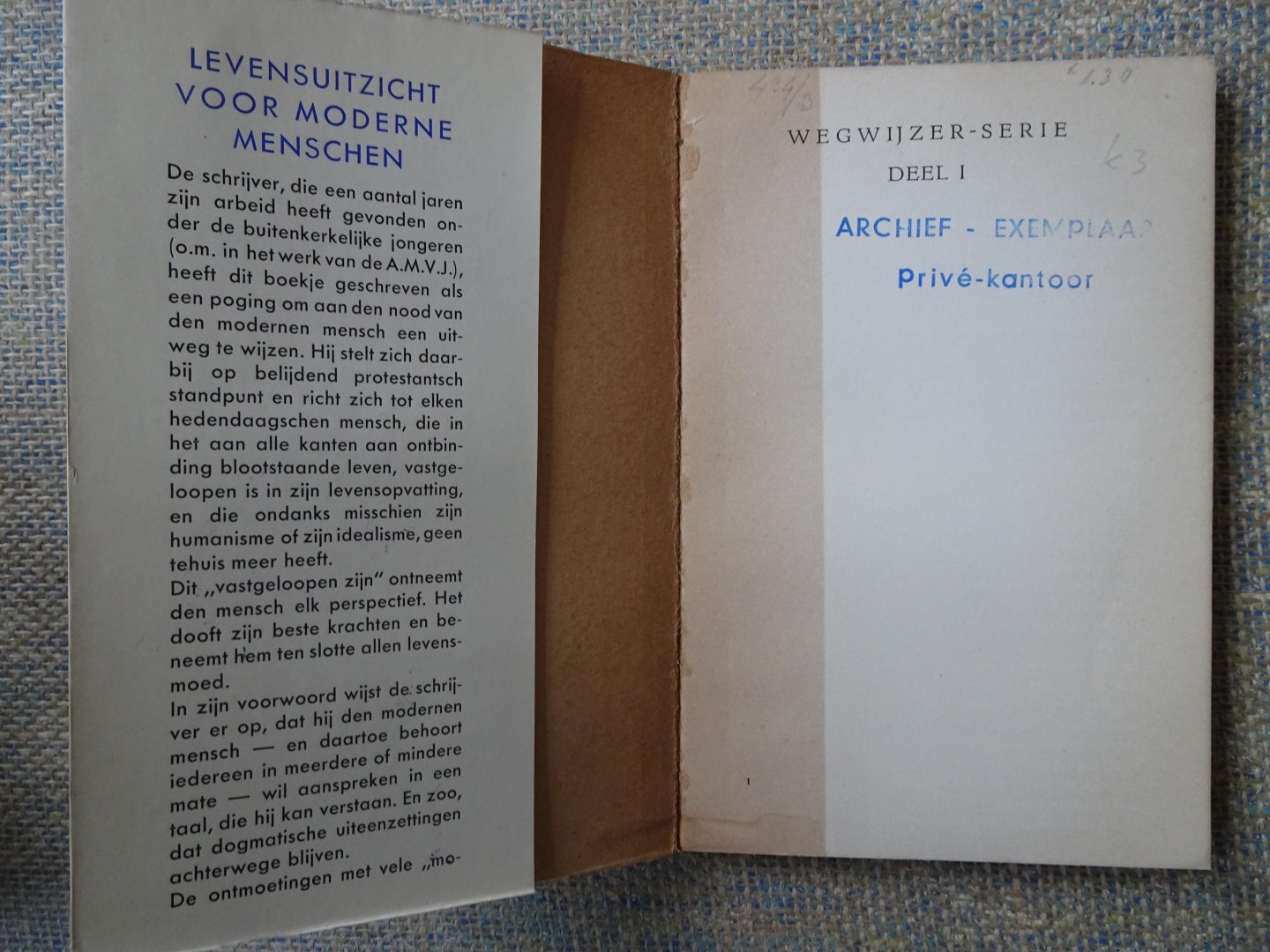 Schouwenburg, N.G.J. van - LEVENSUITZICHT voor moderne menschen