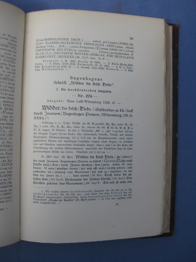 Geisenhof, Georg - Bibliotheca Bugenhagiana. Bibliographie der Druckschriften des D. Joh. Bugenhagen.
