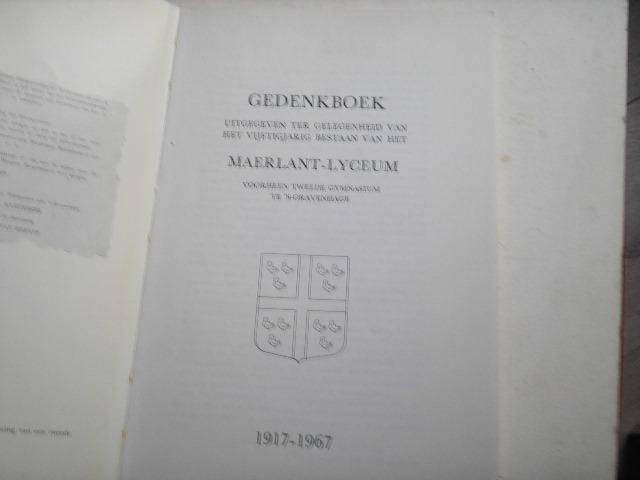 NN - Gedenkboek, Maerlant-Lyceum 1917-1967 Den Haag
