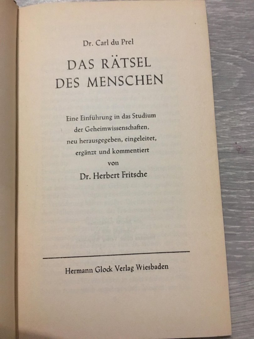 Carl du Prel - Das ratsel des Menschen
