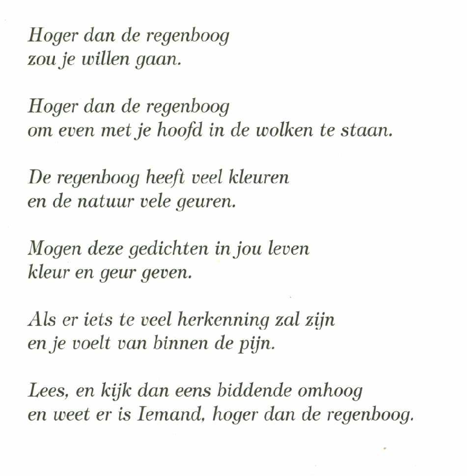 Hovenkamp-Klein, H. - Hoger dan de regenboog - gedichten