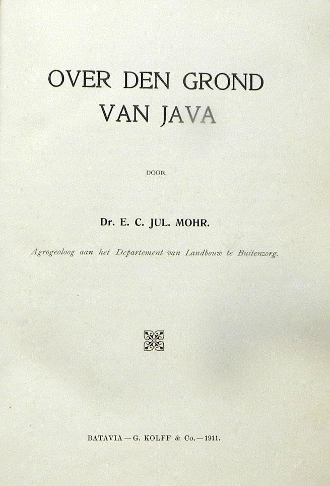 Mohr, E.C. JUL., - Over den grond van Java.