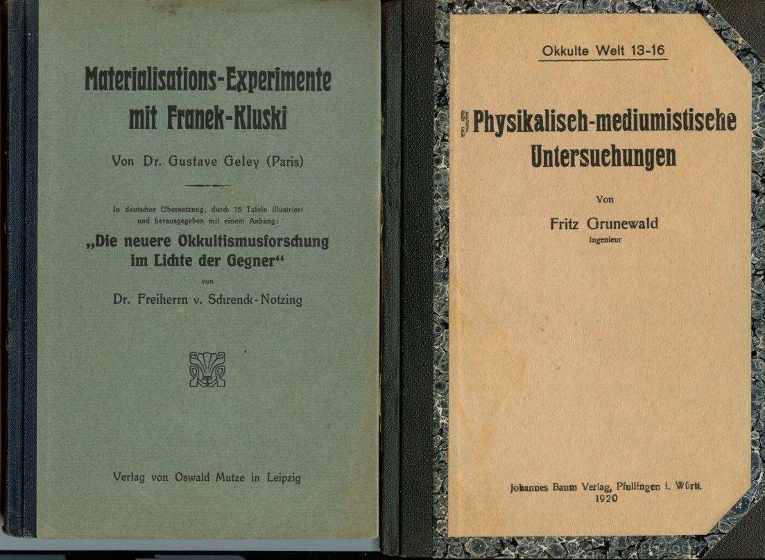 Tenhaeff, W.H.C., P.A. Dietz, H. Wolf, F. Cazzamalli, W. Crookes, G. Geley, F. Grunewald, A. Hofmann, E.K. Müller, H. Price & H. Rohracher - Verzameling parapsychologische studies: boeken, overdrukken, tijdschriftnummers.
