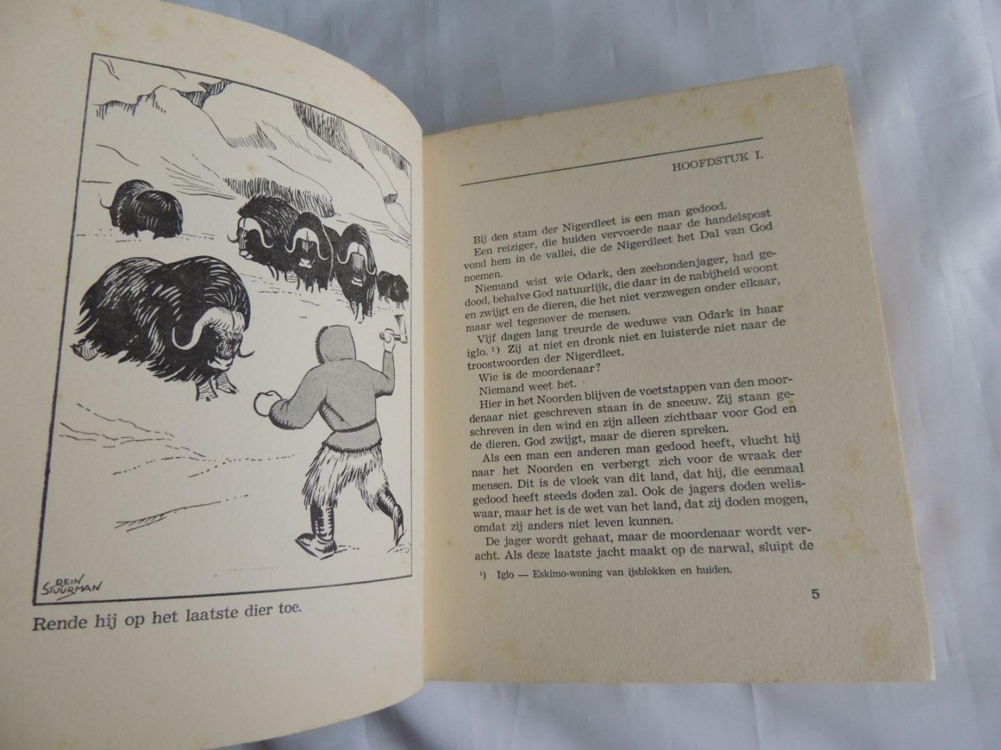 Steylen, Herman - Illustr.+ bandtekening Rein Stuurman - In het witte land : een oorspronkelijk romantisch jeugdverhaal van Eskimo`s en rendieren in het hoge noorden