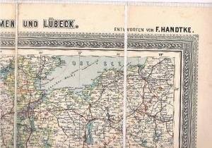  - Carl Flemmings Generalkarte No.13: Hannover, Oldenburg, Braunschweig, Lippe, Hamburg, Bremen und Lübeck. Entworfen von F. Handtke