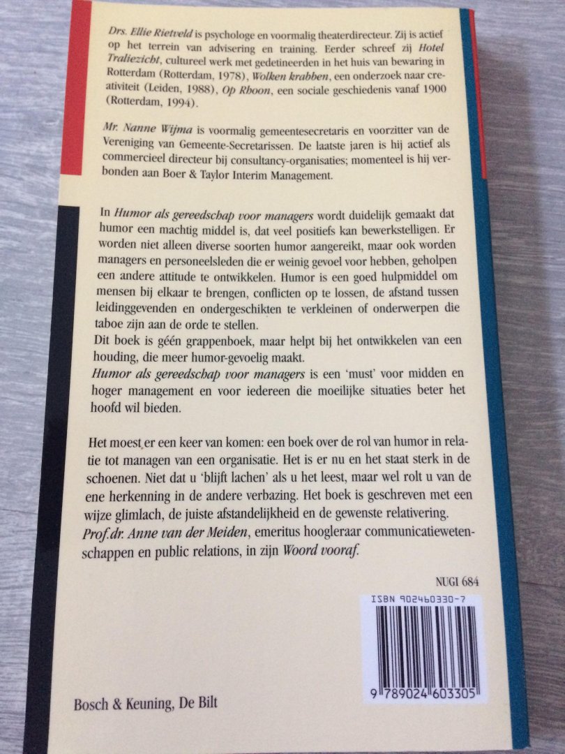 Rietveld, E. - Humor als gereedschap voor managers