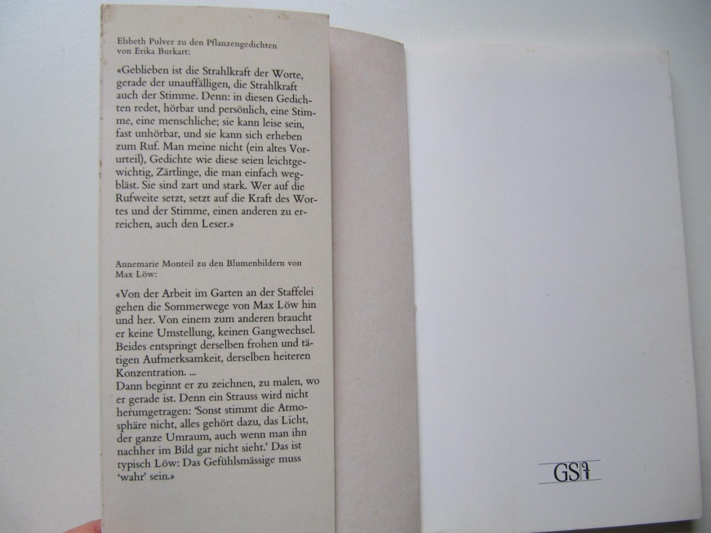 Erika Burkart - Ich suche den blauen Mohn-Pflanzengedichte