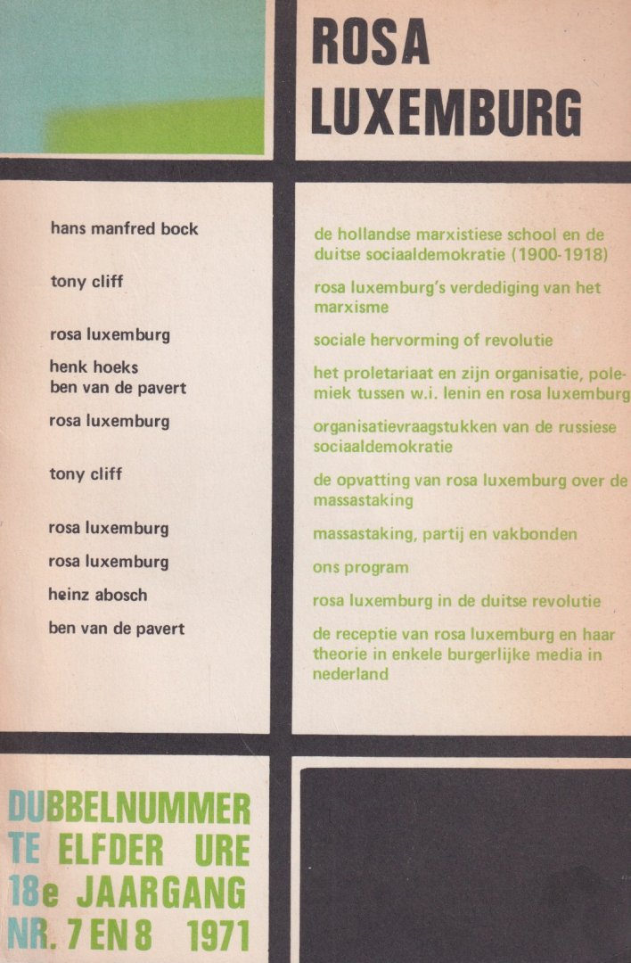  - Te elfder ure, 18e jaargang, nr. 7 en 8 [dubbelnummer]