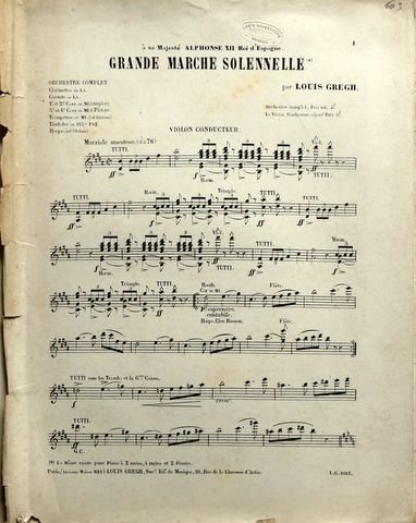 Gregh, Louis: - Grande Marche solenne. Orchestre complet