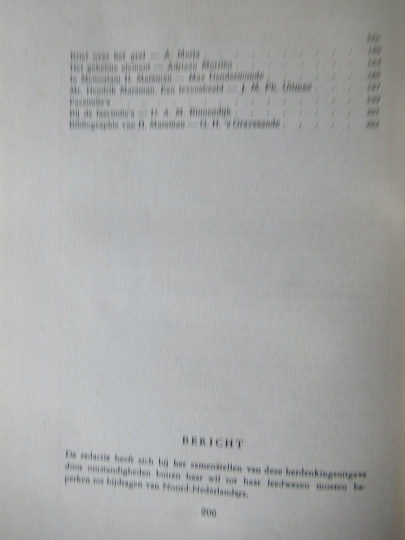 Debrot, Cola, Hoekstra, Han ,Hoornik, Ed (red.) - In memoriam H marsman