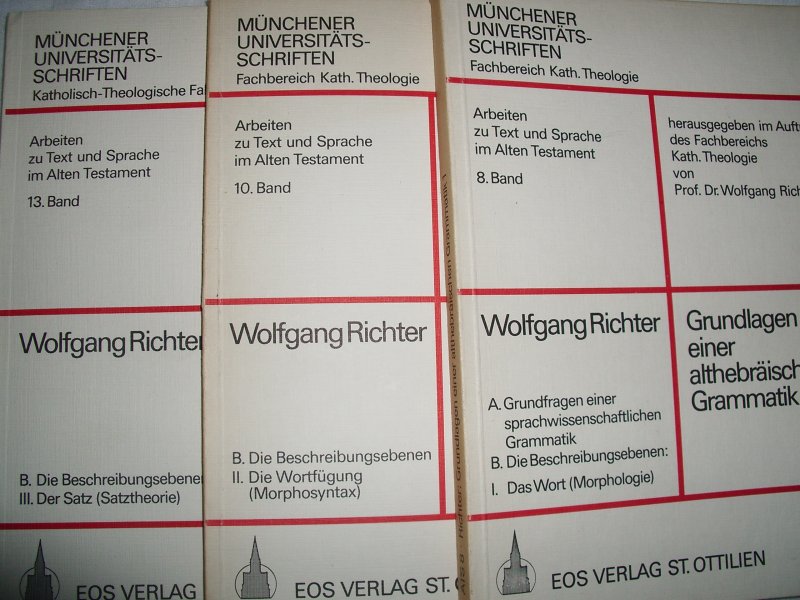 Richter, Wolfgang - Grundlagen einer althebräischen Grammatik, deel 8 10 en 13