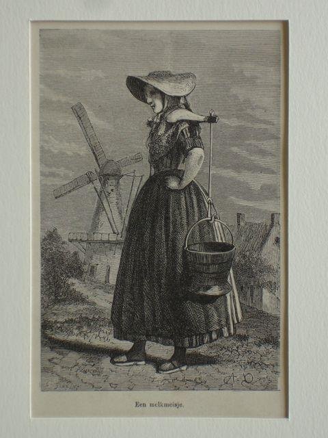 Dillens, Adolf. - Een melkmeisje.