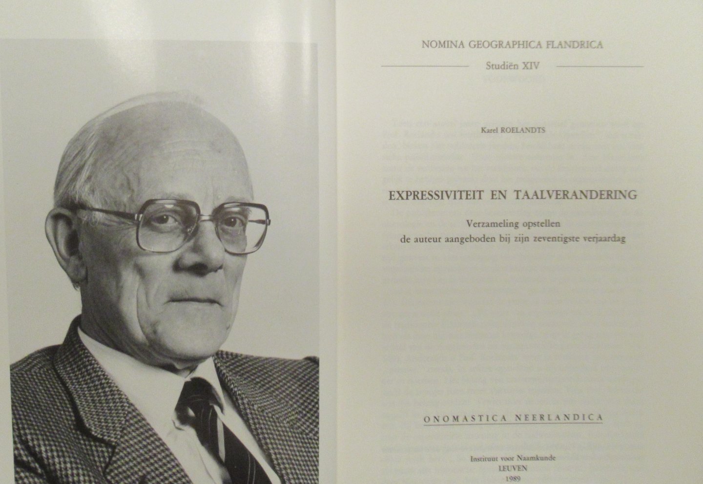 Roelandts, Karel - Expressiviteit en taalverandering, Verzameling opstellen.
