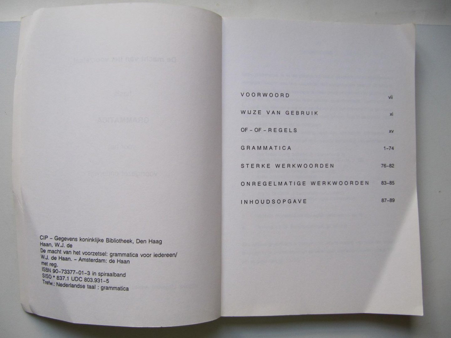 Drs. W.J. de Haan - De Macht van het voorzetsel- basis Grammatica voor het Voortgezet Onderwijs
