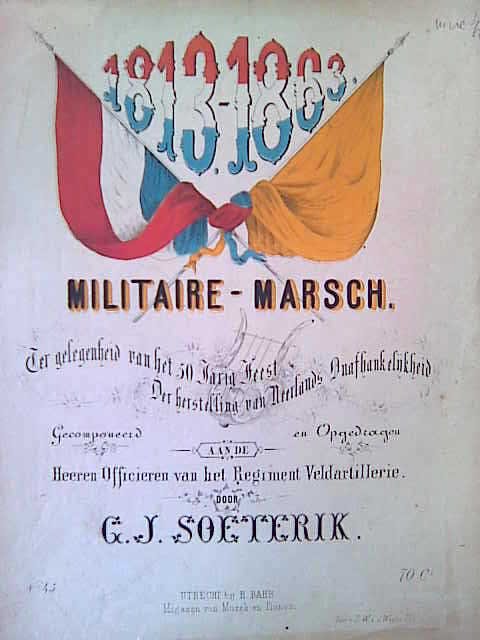 Soeterik, G.J.: - 1813-1863. Militaire marsch [voor de piano-forte gecomponeerd]
