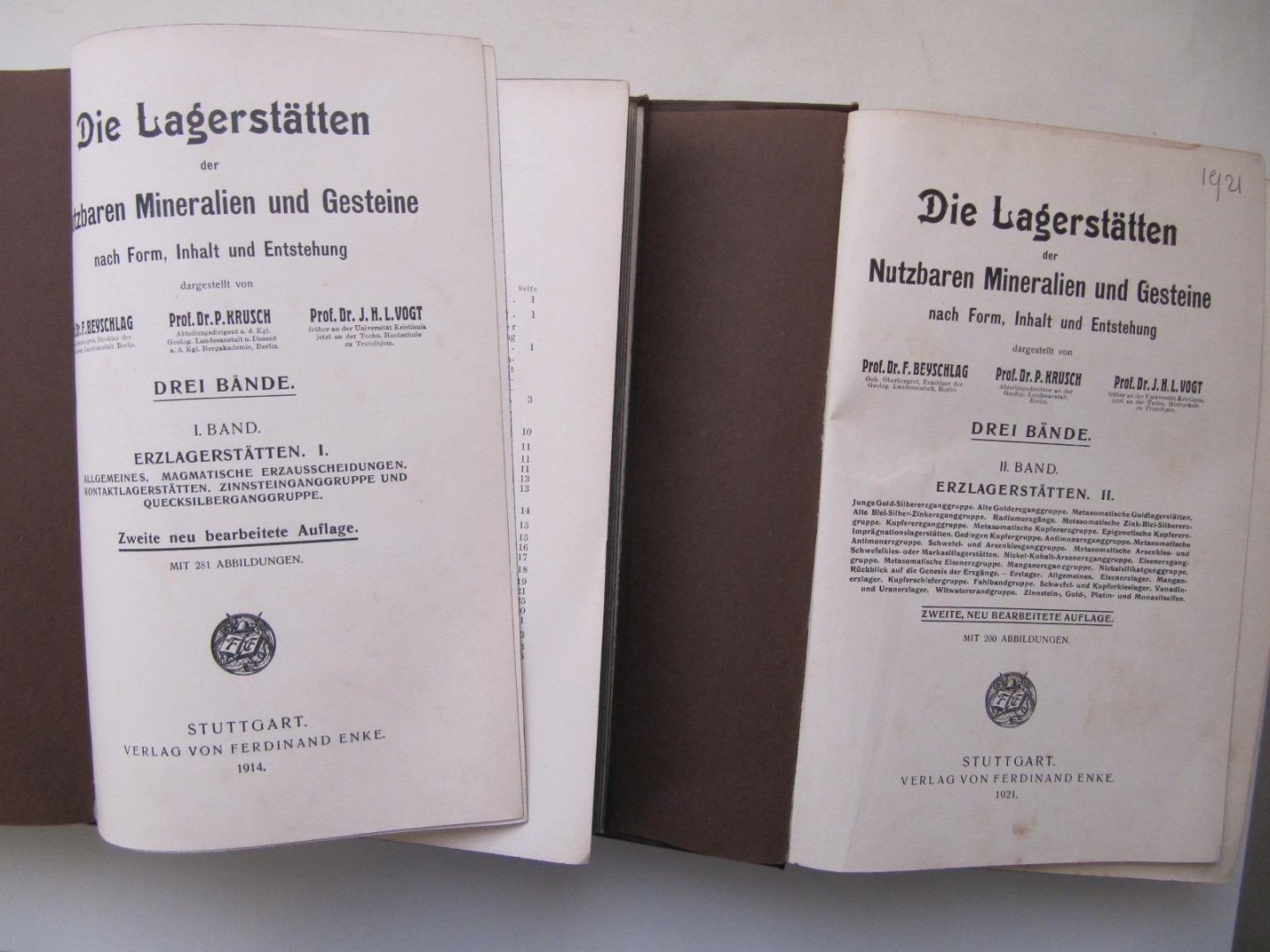Beyschlag-Krusch-Vogt - Die Lagerstatten der Nutzbaren Mineralen und Gesteine I. en II. Band