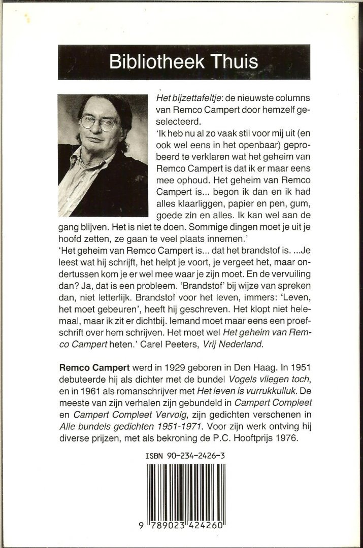 Campert, Remco. - Het bijzettafeltje .. Verhalen