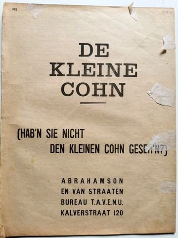 Einödshofer, Jul.: - De kleine Cohn