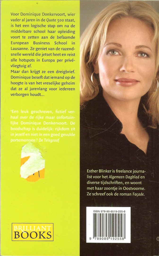 Blinker, Esther  Omslagontwerp Roald Triebels  en foto achterzijde  Nico Kroon - Beau Ravage