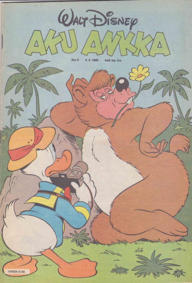 Striptijdschrift - Aku Ankka N:o 6 1986 (met o.a. Donald Duck - Finse Taal)