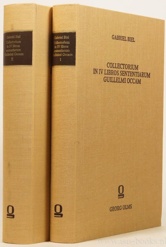 WILLIAM OF OCKHAM, BIEL, GABRIEL - Collectorium in IV libros sententiarum Guillelmi Occam. 4 Teile in 2 Bänden. 4 parts in 2 volumes.