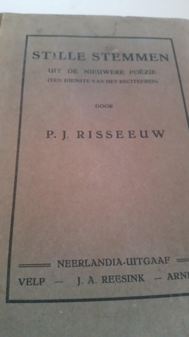Risseeuw P J - Stille stemmen