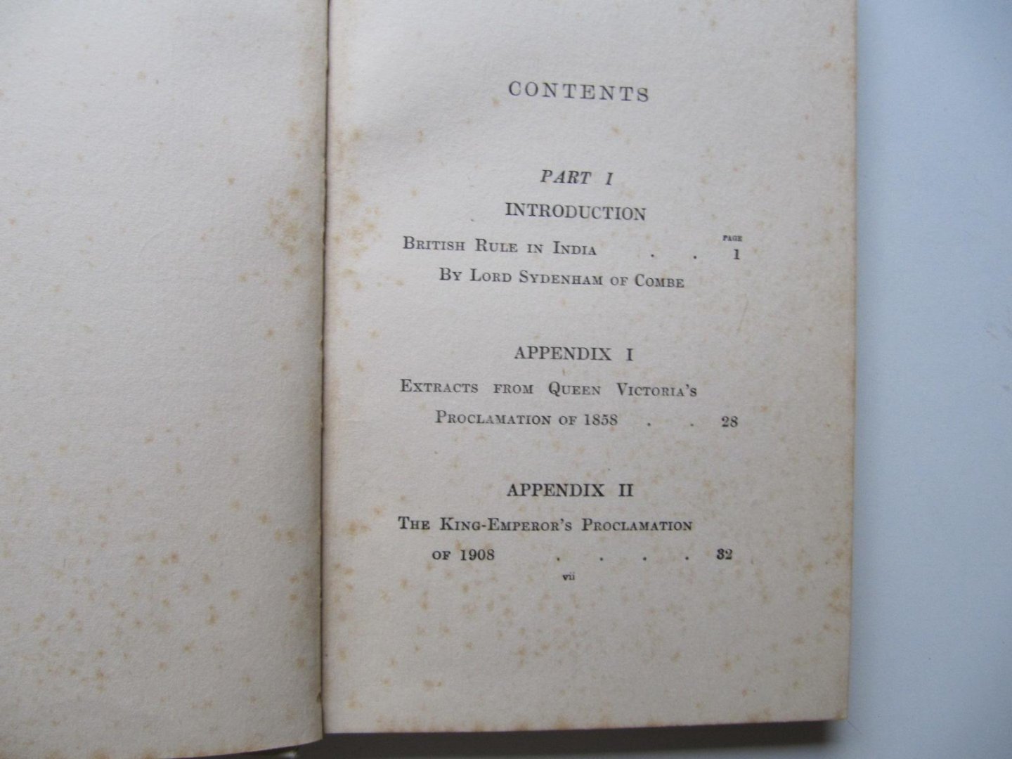 Introduction Lord Sydenham - India and the War