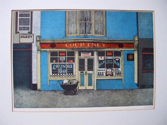 MORITZ, Klaus - Courtney Lounge Bar. Original coloured lithograph.