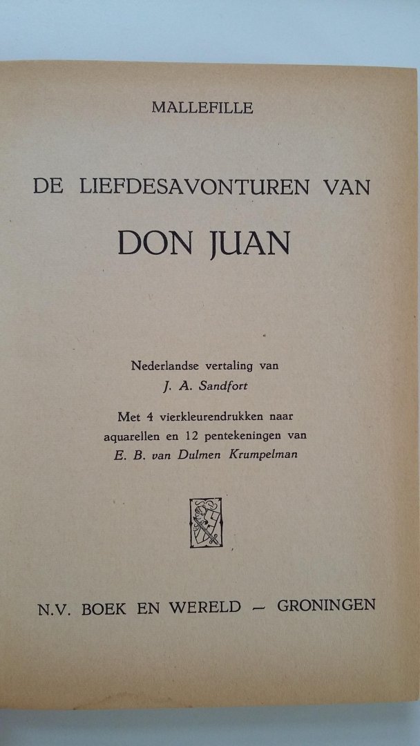 Mallefille - De liefdesavonturen van Don Juan (2e deel)